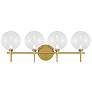 1_Eurofase Iissa 4-Light LED Vanity Bath Light, Gold with Clear Glass