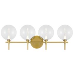 Eurofase Iissa 4-Light LED Vanity Bath Light, Gold with Clear Glass