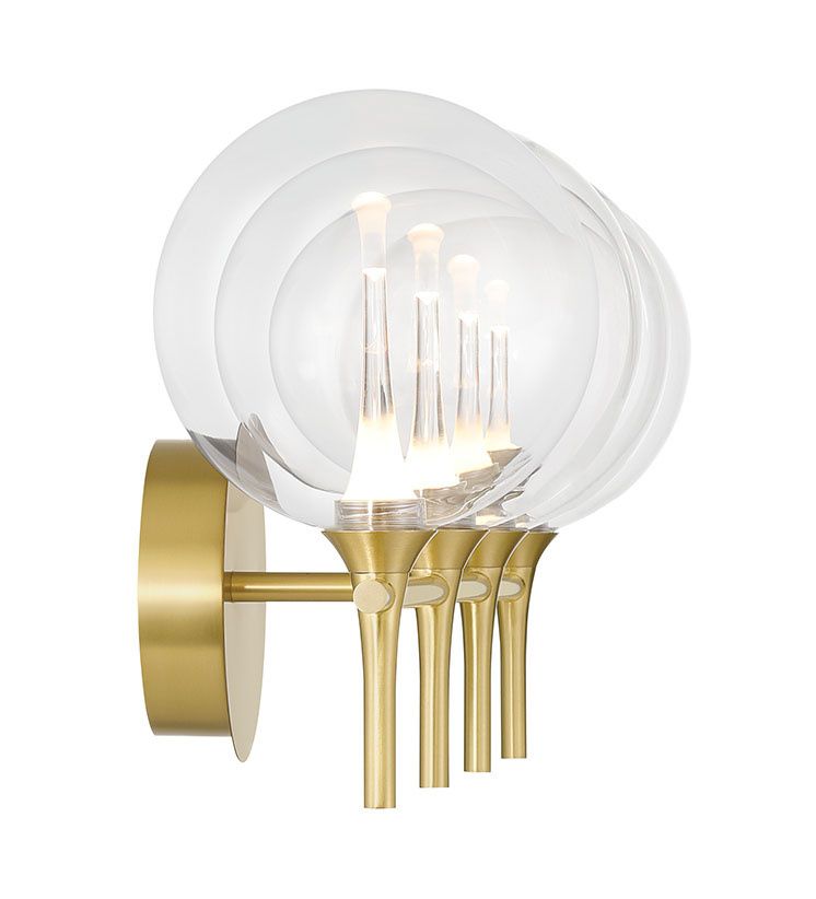 Image 2 Eurofase Iissa 4-Light LED Vanity Bath Light, Gold with Clear Glass more views