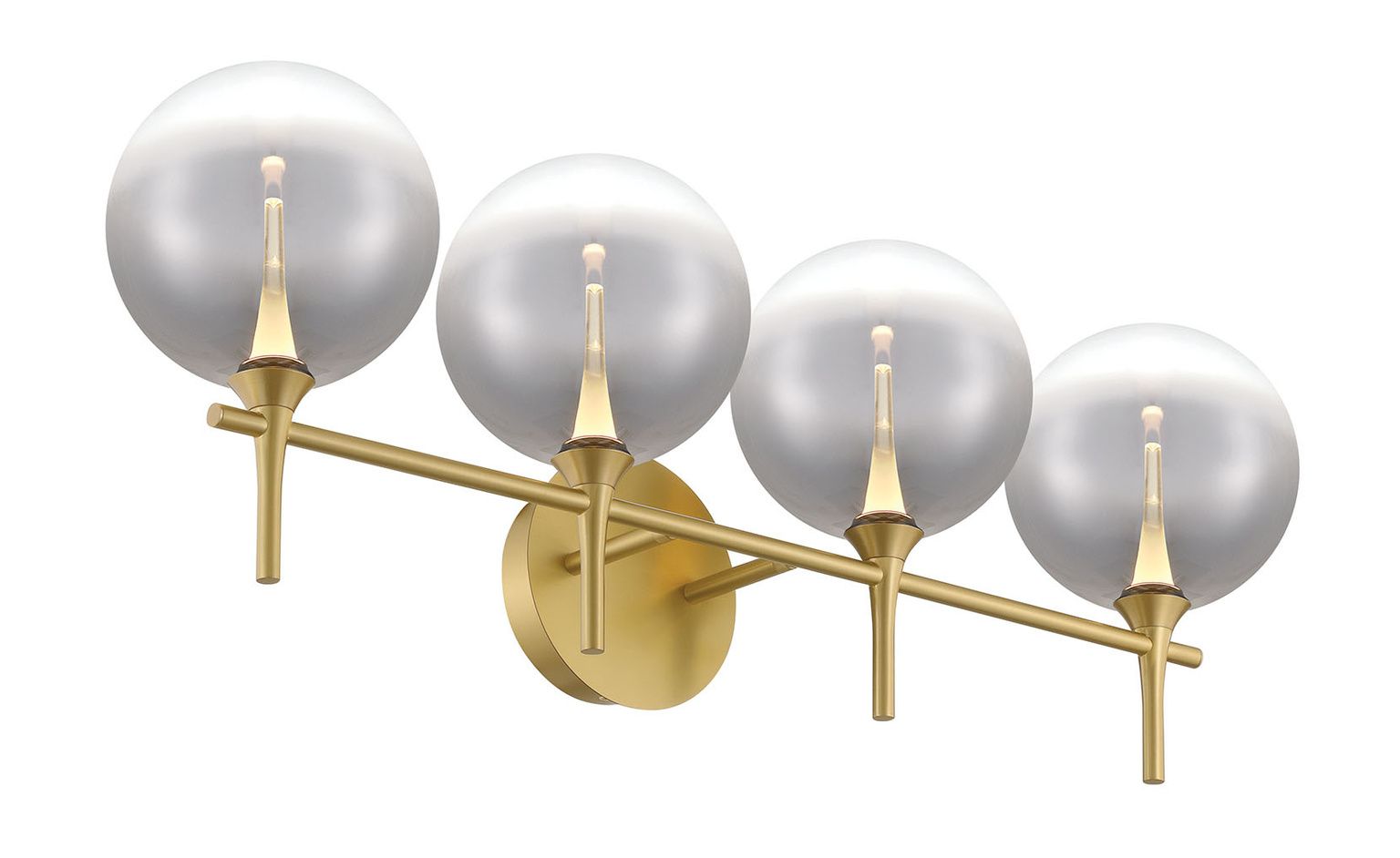 Image 2 Eurofase Iissa 4-Light LED Vanity Bath Light, Gold with Smoked Glass more views