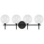 1_Eurofase Iissa 4-Light LED Vanity Bath Light, Matte Black/Clear Glass