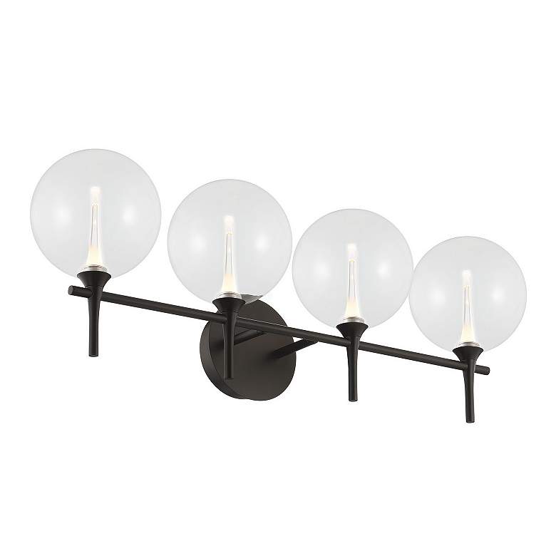 Image 2 Eurofase Iissa 4-Light LED Vanity Bath Light, Matte Black/Clear Glass more views