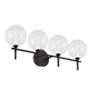 2_Eurofase Iissa 4-Light LED Vanity Bath Light, Matte Black/Clear Glass more views