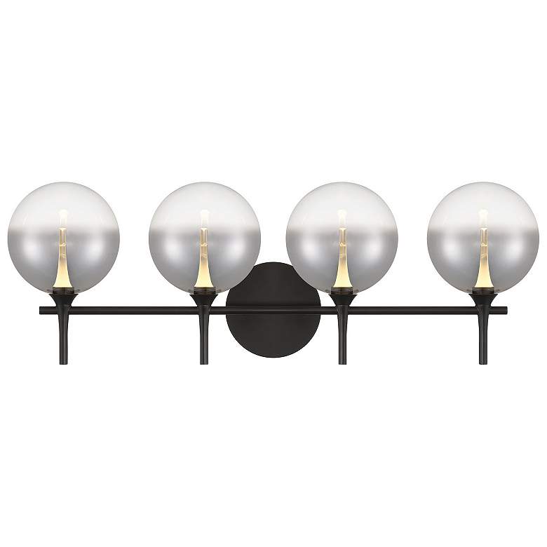 Image 1 Eurofase Iissa 4-Light LED Vanity Bath Light, Matte Black/Smoked Glass