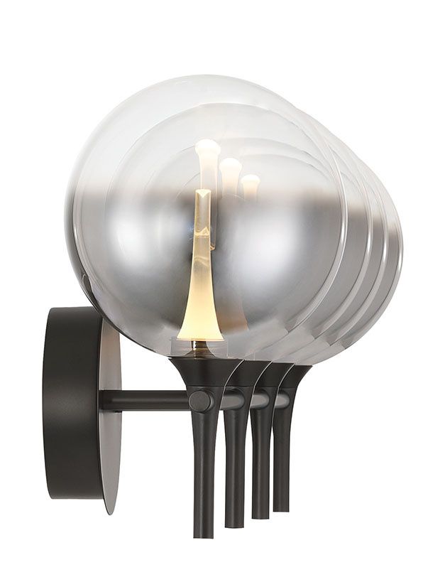 Image 2 Eurofase Iissa 4-Light LED Vanity Bath Light, Matte Black/Smoked Glass more views