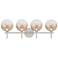 Eurofase Iissa 4-Light LED Vanity Bath Light, Satin Nickel w/ Amber Glass