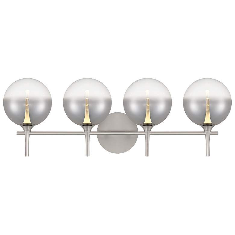 Image 1 Eurofase Iissa 4-Light LED Vanity Bath Light, Satin Nickel w/ Smoked Glass