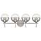 Eurofase Iissa 4-Light LED Vanity Bath Light, Satin Nickel w/ Smoked Glass