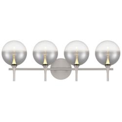 Eurofase Iissa 4-Light LED Vanity Bath Light, Satin Nickel w/ Smoked Glass