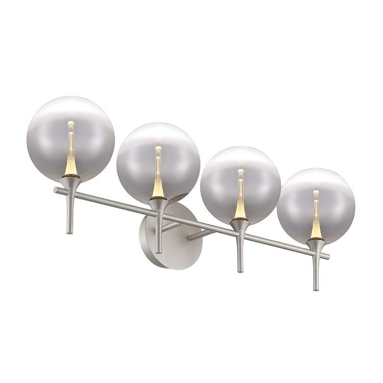 Image 2 Eurofase Iissa 4-Light LED Vanity Bath Light, Satin Nickel w/ Smoked Glass more views