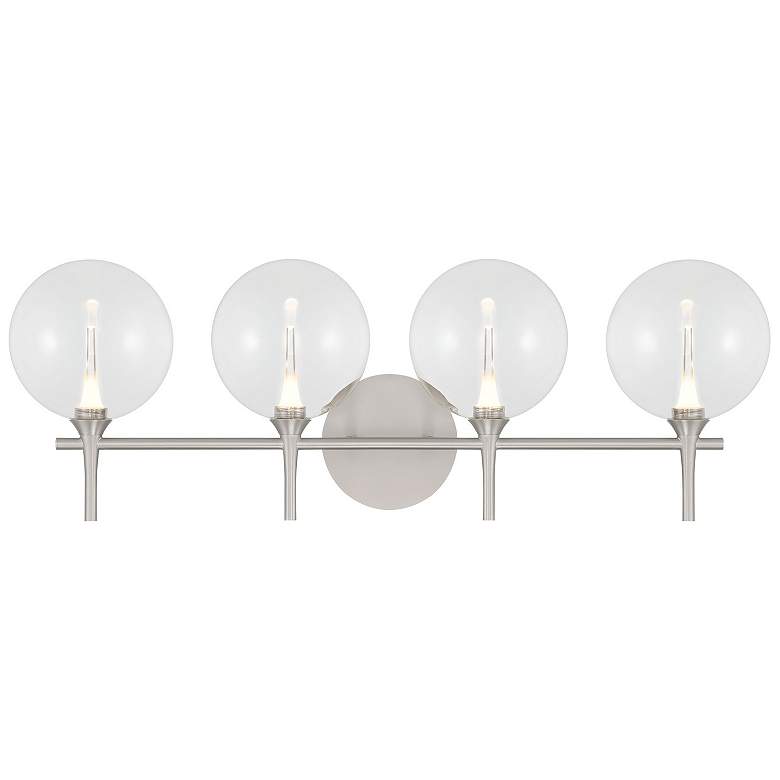 Image 1 Eurofase Iissa 4-Light LED Vanity Bath Light, Satin Nickel with Clear Glass