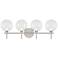 Eurofase Iissa 4-Light LED Vanity Bath Light, Satin Nickel with Clear Glass