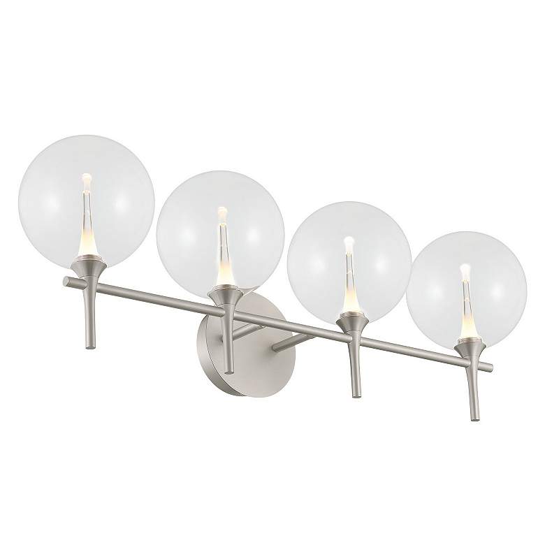 Image 2 Eurofase Iissa 4-Light LED Vanity Bath Light, Satin Nickel with Clear Glass more views