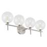 Eurofase Iissa 4-Light LED Vanity Bath Light, Satin Nickel with Clear Glass