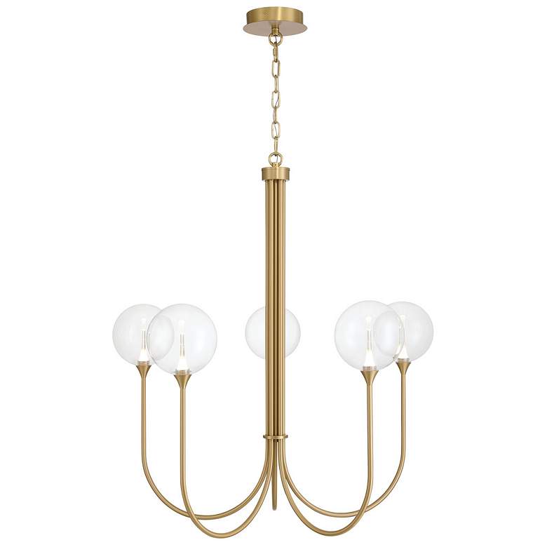 Image 1 Eurofase Iissa, 5 Light Chandelier, 34", Gold, Clear Glass