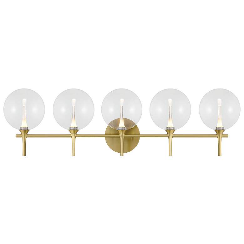 Image 1 Eurofase Iissa 5-Light LED Vanity Bath Light, Gold with Clear Glass