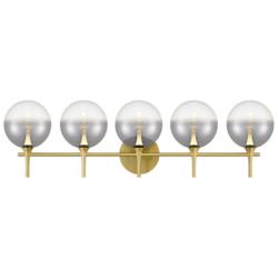Eurofase Iissa 5-Light LED Vanity Bath Light, Gold with Smoked Glass