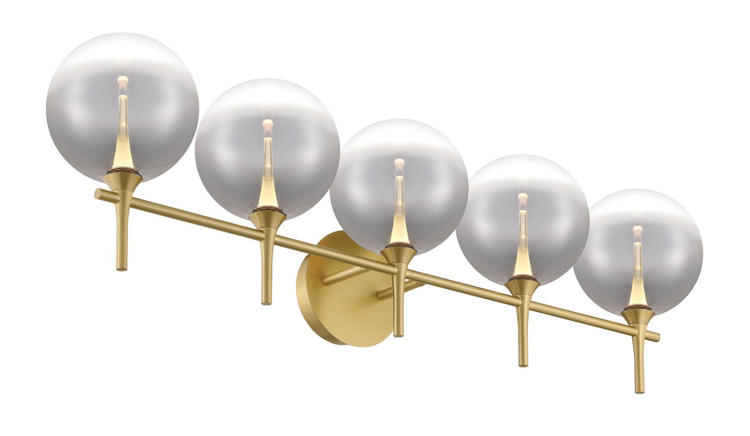 Image 2 Eurofase Iissa 5-Light LED Vanity Bath Light, Gold with Smoked Glass more views