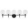 Eurofase Iissa 5-Light LED Vanity Bath Light, Matte Black/Clear Glass