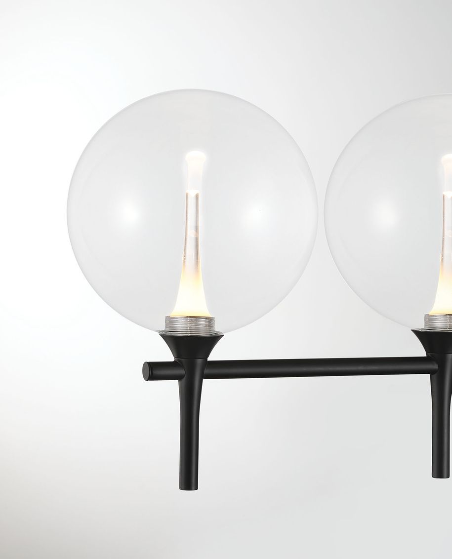 Image 2 Eurofase Iissa 5-Light LED Vanity Bath Light, Matte Black/Clear Glass more views