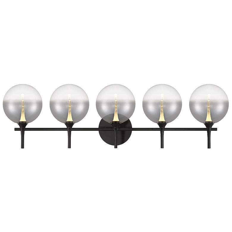 Image 1 Eurofase Iissa 5-Light LED Vanity Bath Light, Matte Black/Smoked Glass