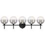 1_Eurofase Iissa 5-Light LED Vanity Bath Light, Matte Black/Smoked Glass