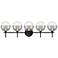 Eurofase Iissa 5-Light LED Vanity Bath Light, Matte Black/Smoked Glass