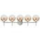 Eurofase Iissa 5-Light LED Vanity Bath Light, Satin Nickel w/ Amber Glass