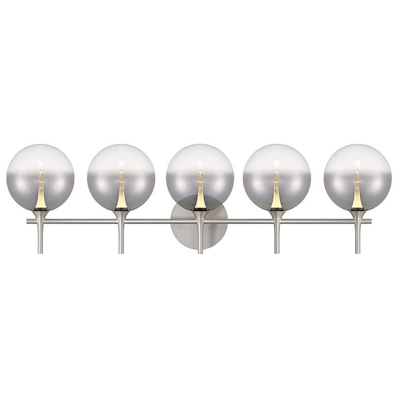 Image 1 Eurofase Iissa 5-Light LED Vanity Bath Light, Satin Nickel w/ Smoked Glass