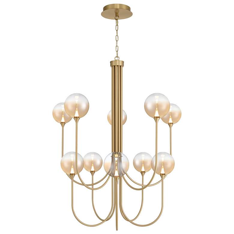 Image 1 Eurofase Iissa, Chandelier, 10-Light, 40", Gold, Amber Glass