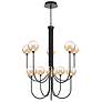 1_Eurofase Iissa, Chandelier, 10-Light, 40", Matte Black, Amber Glass