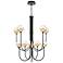 Eurofase Iissa, Chandelier, 10-Light, 40", Matte Black, Amber Glass