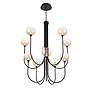 2_Eurofase Iissa, Chandelier, 10-Light, 40", Matte Black, Amber Glass more views