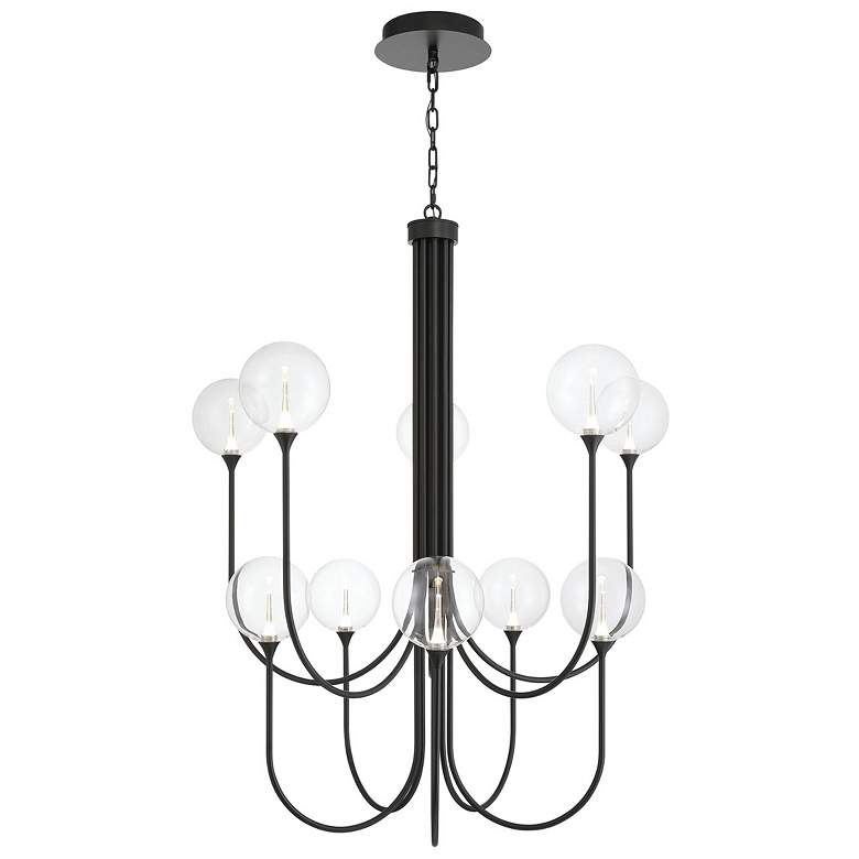Image 1 Eurofase Iissa, Chandelier, 10-Light, 40", Matte Black, Clear Glass