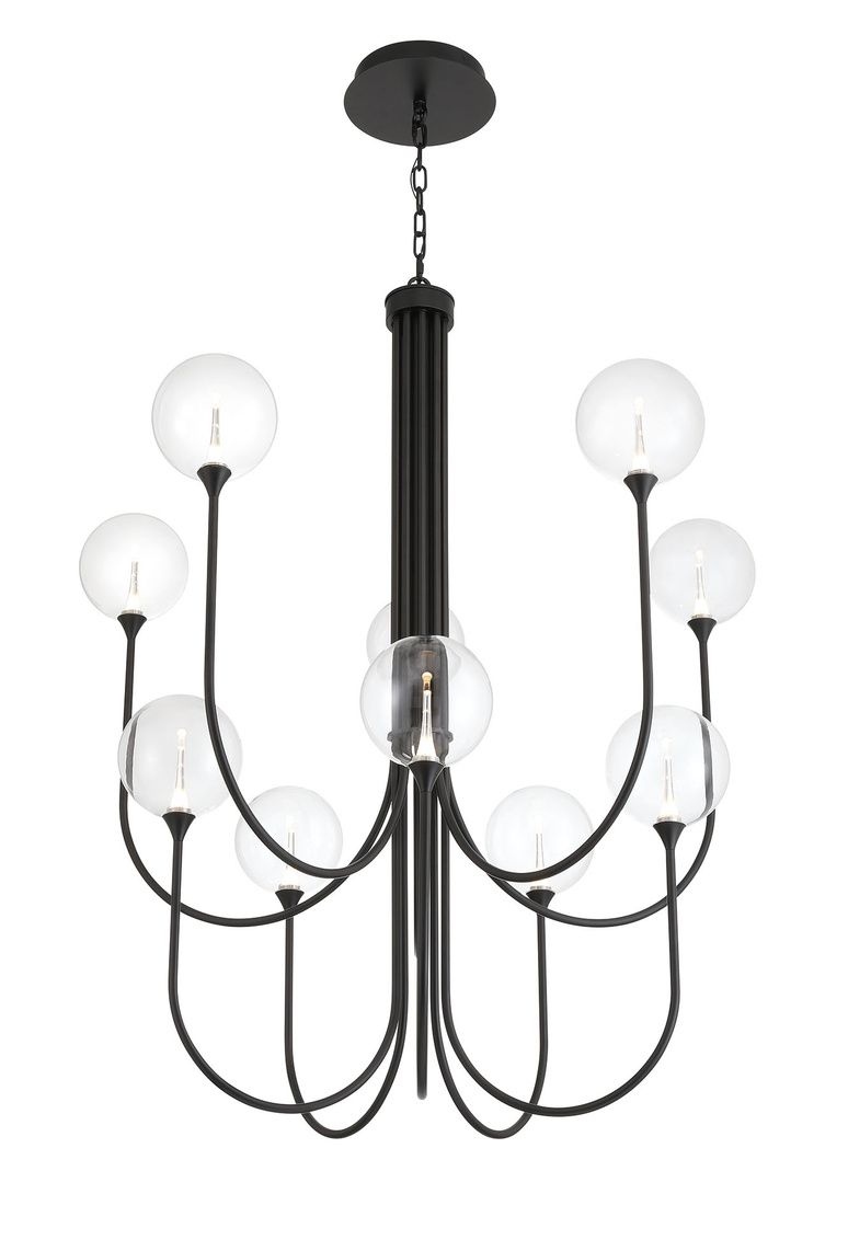 Image 2 Eurofase Iissa, Chandelier, 10-Light, 40", Matte Black, Clear Glass more views
