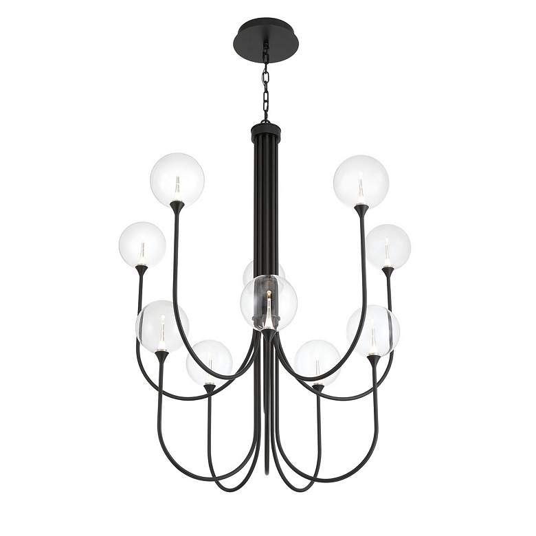 Image 2 Eurofase Iissa, Chandelier, 10-Light, 40", Matte Black, Clear Glass more views