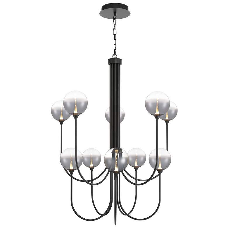 Image 1 Eurofase Iissa, Chandelier, 10-Light, 40", Matte Black, Smoked Glass