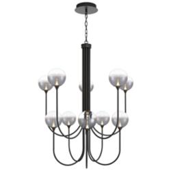 Eurofase Iissa, Chandelier, 10-Light, 40", Matte Black, Smoked Glass