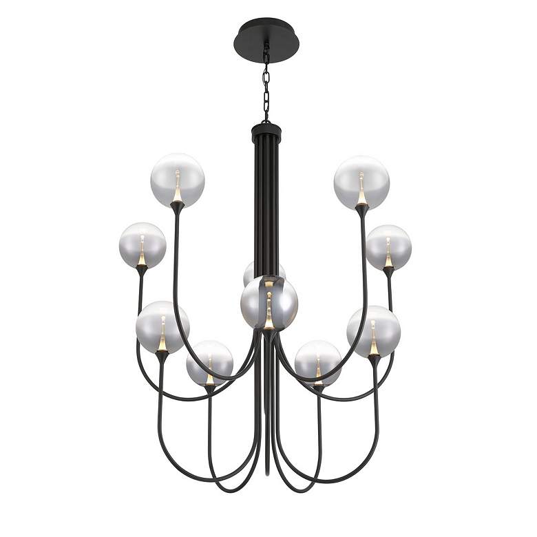 Image 2 Eurofase Iissa, Chandelier, 10-Light, 40", Matte Black, Smoked Glass more views