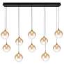 1_Eurofase Iissa, Chandelier, 10-Light, 47", Gold, Amber Glass