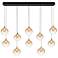 Eurofase Iissa, Chandelier, 10-Light, 47", Gold, Amber Glass