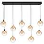 1_Eurofase Iissa, Chandelier, 10-Light, 47", Gold-Black Mix, Amber Glass