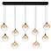 Eurofase Iissa, Chandelier, 10-Light, 47", Gold-Black Mix, Amber Glass