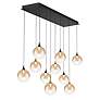 2_Eurofase Iissa, Chandelier, 10-Light, 47", Gold-Black Mix, Amber Glass more views