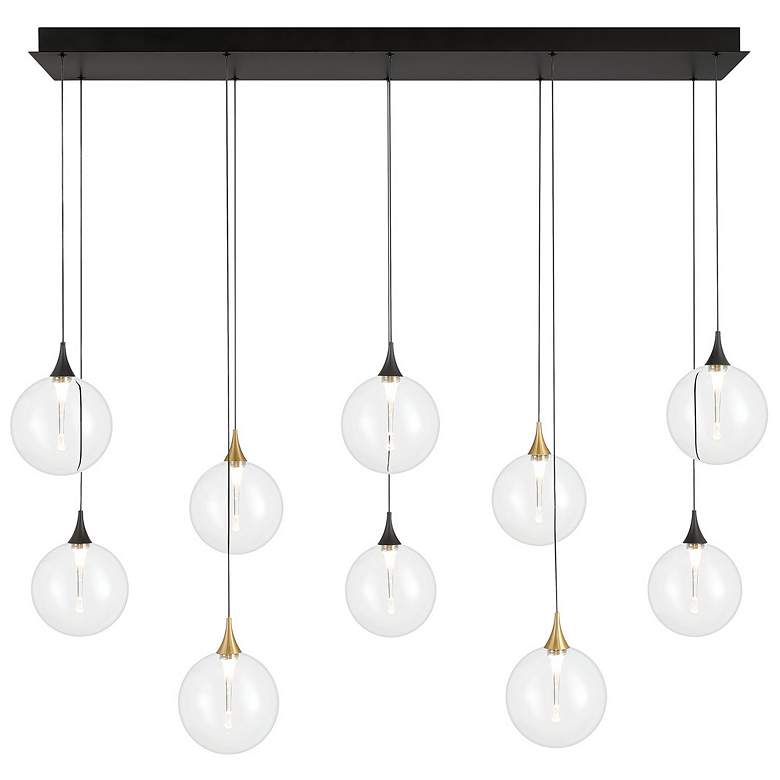 Image 1 Eurofase Iissa, Chandelier, 10-Light, 47", Gold-Black Mix, Clear Glass
