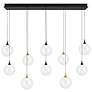 1_Eurofase Iissa, Chandelier, 10-Light, 47", Gold-Black Mix, Clear Glass