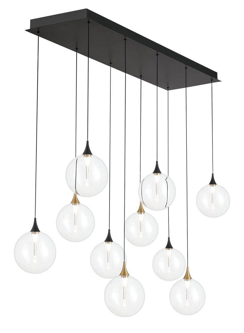 Image 2 Eurofase Iissa, Chandelier, 10-Light, 47", Gold-Black Mix, Clear Glass more views