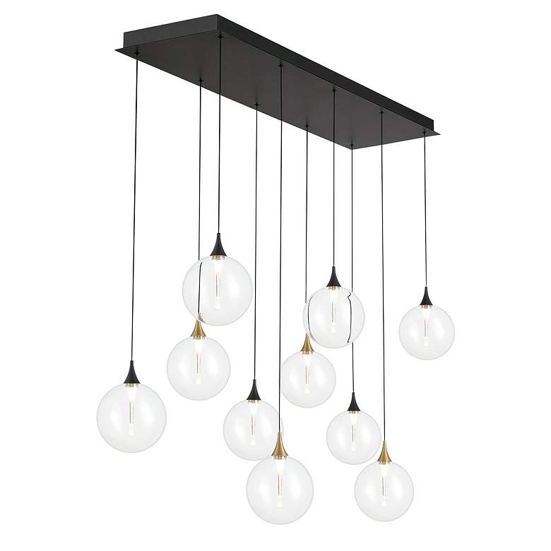 Image 2 Eurofase Iissa, Chandelier, 10-Light, 47", Gold-Black Mix, Clear Glass more views