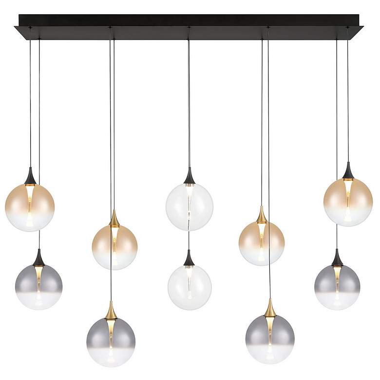 Image 1 Eurofase Iissa, Chandelier, 10-Light, 47", Gold-Black Mix, Mixed Glass