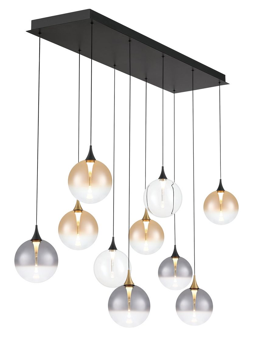 Image 2 Eurofase Iissa, Chandelier, 10-Light, 47", Gold-Black Mix, Mixed Glass more views